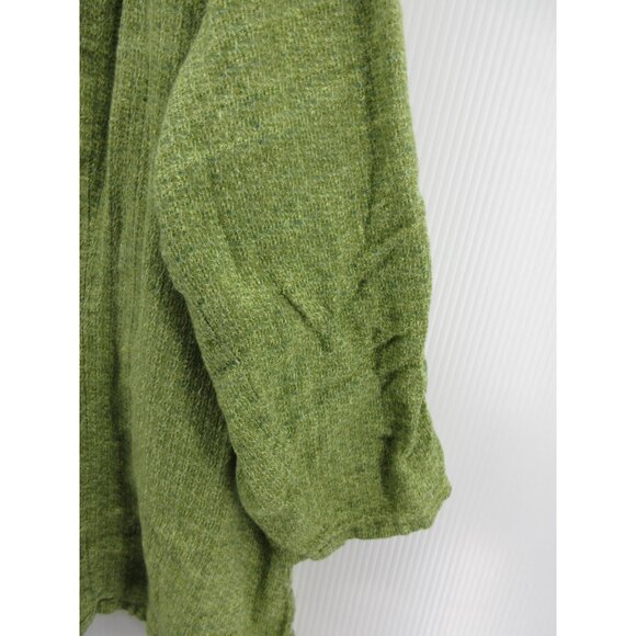 Flax Top 1G Plus Linen Blouse Button Up Lagenlook Oversized Artsy - Picture 3 of 9